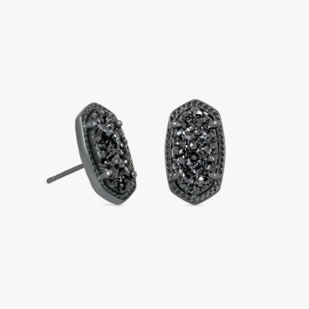 Kendra Scott Black Drusy Earrings